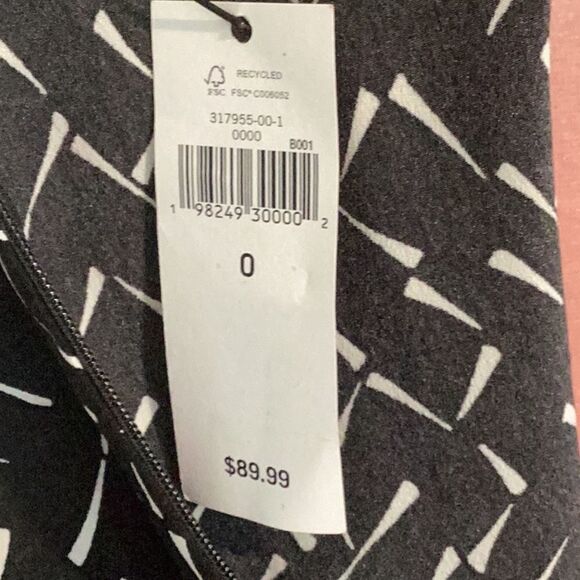 BANANA REPUBLIC FACTORY NWT SLEEVELESS DRESS BLACK WHITE SIZE 0 - Picture 9 of 10